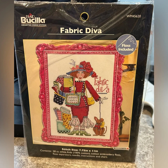 PLAID Bucilla Counted Cross Stitch Kit WM45620 Fabric Diva Alma Lynne Original - Picture 1 of 4